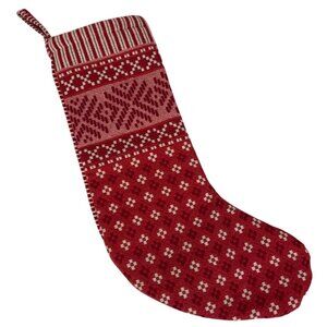 Wondershop Christmas Stocking Red White Woven Fabric Nordic Pattern Target 2017